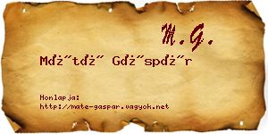 Máté Gáspár névjegykártya